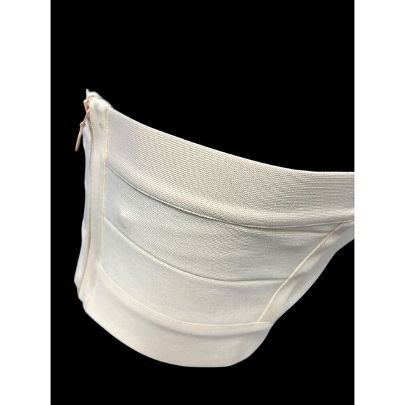 Susana Monaco Womens Beige Strapless Tube top, Zip-Back Crop Top, SM - Picture 6 of 13